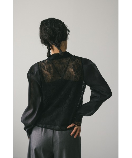 STYLEMIXER（スタイルミキサー）の「レースレイヤーシャツ（シャツ/ブラウス・レディース・ブラック/アイボリー・FREE）」の18枚目の写真