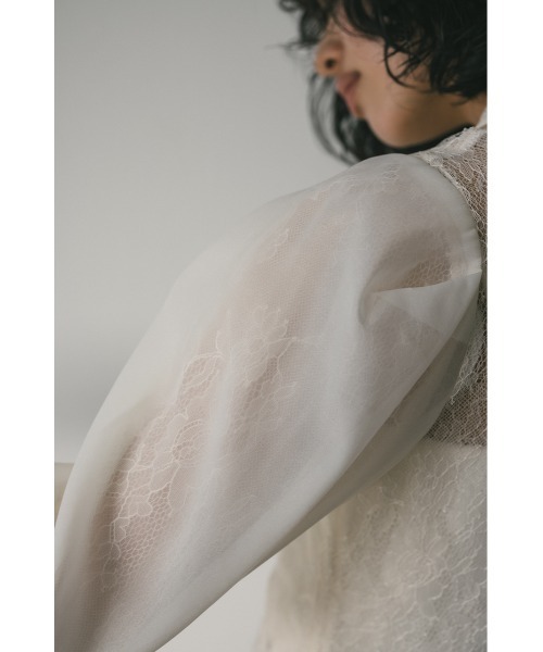 STYLEMIXER（スタイルミキサー）の「レースレイヤーシャツ（シャツ/ブラウス・レディース・ブラック/アイボリー・FREE）」の9枚目の写真