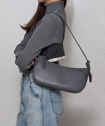 【Ungrid/アングリッド】シンプルスムース　プレートチャーム付ワイドショルダーバッグ