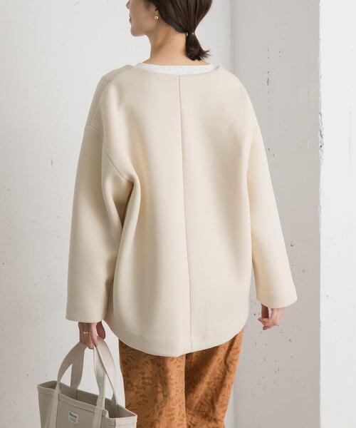 URBAN RESEARCH DOORS（アーバンリサーチドアーズ）の「ダンボールニットノーカラージャケット（ノーカラージャケット・レディース・アイボリー/ベージュ系その他・MEDIUM）」の9枚目の写真