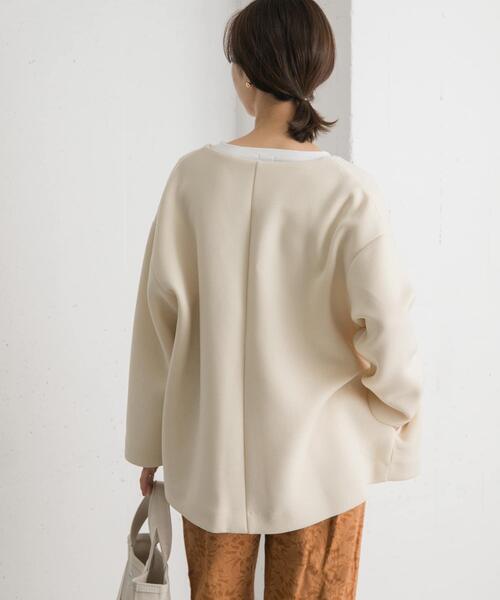 URBAN RESEARCH DOORS（アーバンリサーチドアーズ）の「ダンボールニットノーカラージャケット（ノーカラージャケット・レディース・アイボリー/ベージュ系その他・MEDIUM）」の10枚目の写真