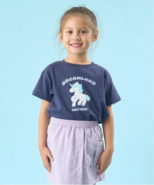 Lycee mine（リセマイン）の「【ソフトコットン】選べる9パターンオリジナルプリントTシャツ（Tシャツ/カットソー・キッズ・ライトブルー/ネイビー/オフホワイト/ライトグリーン/クリーム/トップグレー/ラベンダー/ライトピンク/ライラック・110cm/120cm/130cm/150cm/100cm/140cm）」の6枚目の写真