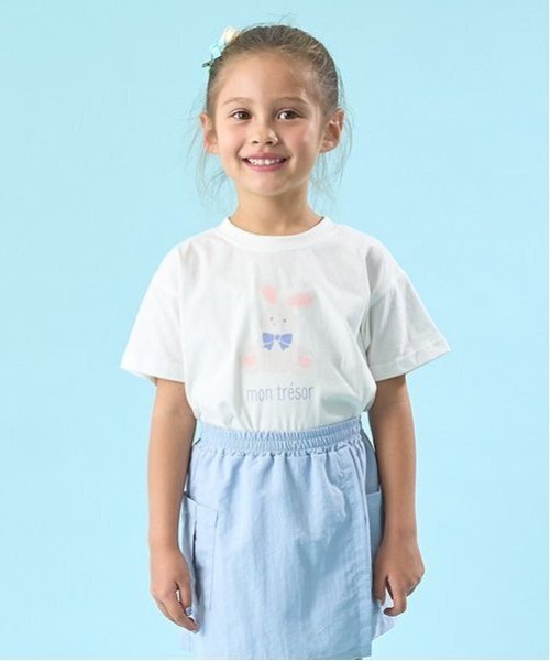 Lycee mine（リセマイン）の「【ソフトコットン】選べる9パターンオリジナルプリントTシャツ（Tシャツ/カットソー・キッズ・ライトブルー/ネイビー/オフホワイト/ライトグリーン/クリーム/トップグレー/ラベンダー/ライトピンク/ライラック・110cm/120cm/130cm/150cm/100cm/140cm）」の2枚目の写真