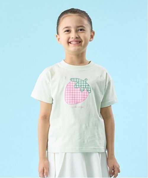 Lycee mine（リセマイン）の「【ソフトコットン】選べる9パターンオリジナルプリントTシャツ（Tシャツ/カットソー・キッズ・ライトブルー/ネイビー/オフホワイト/ライトグリーン/クリーム/トップグレー/ラベンダー/ライトピンク/ライラック・110cm/120cm/130cm/150cm/100cm/140cm）」の5枚目の写真