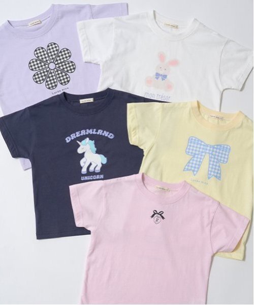 Lycee mine（リセマイン）の「【ソフトコットン】選べる9パターンオリジナルプリントTシャツ（Tシャツ/カットソー・キッズ・ライトブルー/ネイビー/オフホワイト/ライトグリーン/クリーム/トップグレー/ラベンダー/ライトピンク/ライラック・110cm/120cm/130cm/150cm/100cm/140cm）」の16枚目の写真