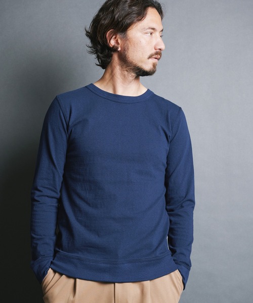 Magine(マージン)の「VINTAGE RAFFY KNITSAW CTN C/N L/S:ヴィンテージ ラフィーコットン ニットソー クルーネック ロングスリーブ(Tシャツ/カットソー・メンズ・ネイビー/チャコールグレー/ホワイト/グレー/ブラック・48/46/44)」の5枚目の写真