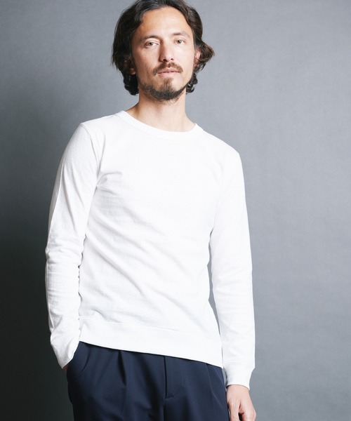 Magine(マージン)の「VINTAGE RAFFY KNITSAW CTN C/N L/S:ヴィンテージ ラフィーコットン ニットソー クルーネック ロングスリーブ(Tシャツ/カットソー・メンズ・ネイビー/チャコールグレー/ホワイト/グレー/ブラック・48/46/44)」の6枚目の写真
