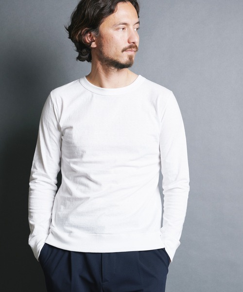 Magine(マージン)の「VINTAGE RAFFY KNITSAW CTN C/N L/S:ヴィンテージ ラフィーコットン ニットソー クルーネック ロングスリーブ(Tシャツ/カットソー・メンズ・ネイビー/チャコールグレー/ホワイト/グレー/ブラック・48/46/44)」の7枚目の写真