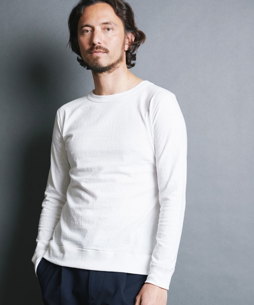 Magine(マージン)の「VINTAGE RAFFY KNITSAW CTN C/N L/S:ヴィンテージ ラフィーコットン ニットソー クルーネック ロングスリーブ(Tシャツ/カットソー・メンズ・ネイビー/チャコールグレー/ホワイト/グレー/ブラック・48/46/44)」の8枚目の写真