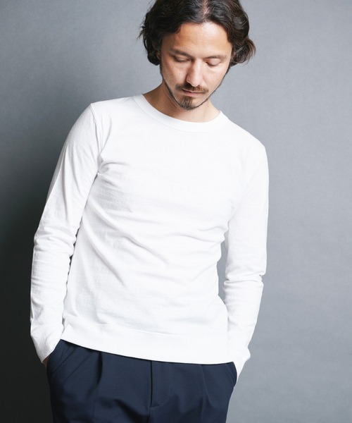 Magine(マージン)の「VINTAGE RAFFY KNITSAW CTN C/N L/S:ヴィンテージ ラフィーコットン ニットソー クルーネック ロングスリーブ(Tシャツ/カットソー・メンズ・ネイビー/チャコールグレー/ホワイト/グレー/ブラック・48/46/44)」の9枚目の写真