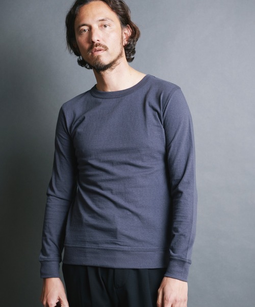 Magine(マージン)の「VINTAGE RAFFY KNITSAW CTN C/N L/S:ヴィンテージ ラフィーコットン ニットソー クルーネック ロングスリーブ(Tシャツ/カットソー・メンズ・ネイビー/チャコールグレー/ホワイト/グレー/ブラック・48/46/44)」の14枚目の写真