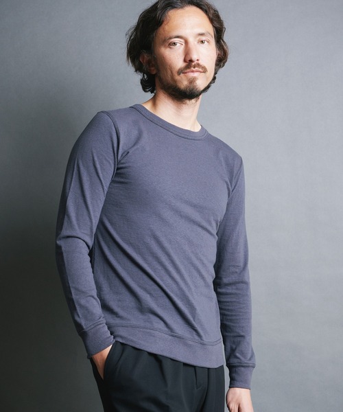 Magine(マージン)の「VINTAGE RAFFY KNITSAW CTN C/N L/S:ヴィンテージ ラフィーコットン ニットソー クルーネック ロングスリーブ(Tシャツ/カットソー・メンズ・ネイビー/チャコールグレー/ホワイト/グレー/ブラック・48/46/44)」の15枚目の写真