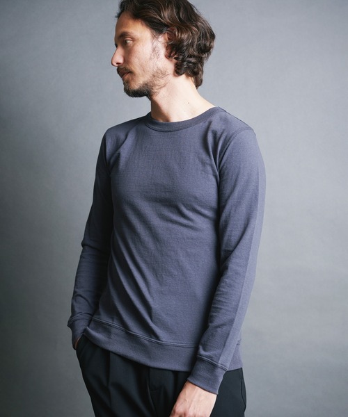 Magine(マージン)の「VINTAGE RAFFY KNITSAW CTN C/N L/S:ヴィンテージ ラフィーコットン ニットソー クルーネック ロングスリーブ(Tシャツ/カットソー・メンズ・ネイビー/チャコールグレー/ホワイト/グレー/ブラック・48/46/44)」の16枚目の写真