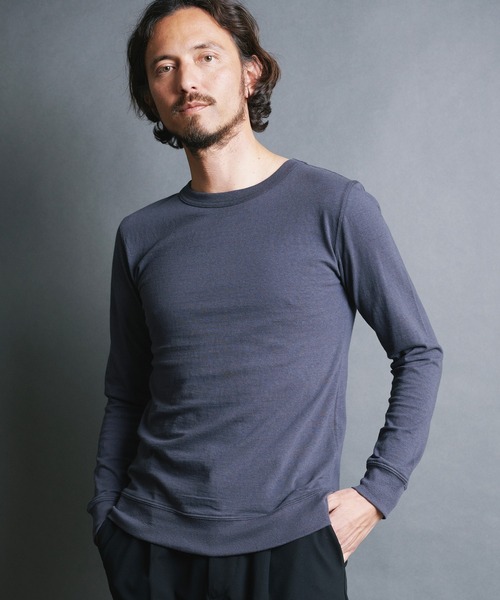 Magine(マージン)の「VINTAGE RAFFY KNITSAW CTN C/N L/S:ヴィンテージ ラフィーコットン ニットソー クルーネック ロングスリーブ(Tシャツ/カットソー・メンズ・ネイビー/チャコールグレー/ホワイト/グレー/ブラック・48/46/44)」の17枚目の写真