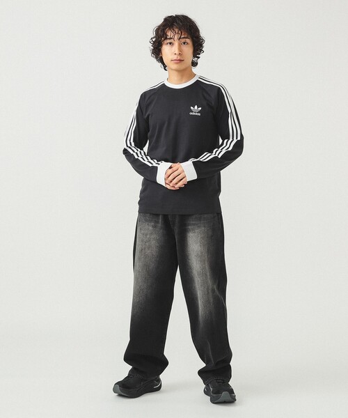adidas（アディダス）の「adidas / アディカラー クラシックス スリーストライプス ロングスリーブ Tシャツ（Tシャツ/カットソー・メンズ・ブラック/ホワイト・X-LARGE/MEDIUM/LARGE/XX-LARGE）」の17枚目の写真