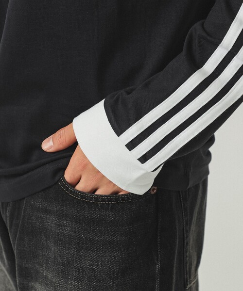 adidas（アディダス）の「adidas / アディカラー クラシックス スリーストライプス ロングスリーブ Tシャツ（Tシャツ/カットソー・メンズ・ブラック/ホワイト・X-LARGE/MEDIUM/LARGE/XX-LARGE）」の21枚目の写真