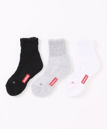 Healthknit（ヘルスニット）の「「kidsサイズ」Healthknit（ヘルスニット） ナチュラルカラーソックス3P/ハイソックス/クォーターソックス/子供靴下/ライン・無地・ロゴ（ソックス/靴下）」