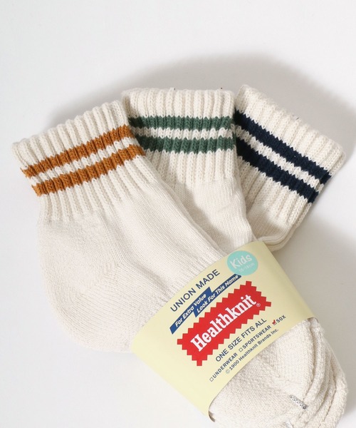 Healthknit（ヘルスニット）の「「kidsサイズ」Healthknit（ヘルスニット） ナチュラルカラーソックス3P/ハイソックス/クォーターソックス/子供靴下/ライン・無地・ロゴ（ソックス/靴下・キッズ・ベージュ系1/ブラック系その他/その他・16-18cm/19-21cm/17-19cm/20-22cm）」の10枚目の写真