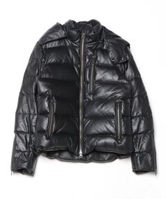 BREATH】FAUX LEATHER QUILTING DOWN JACKET / ブラック [BR25AW-O0020