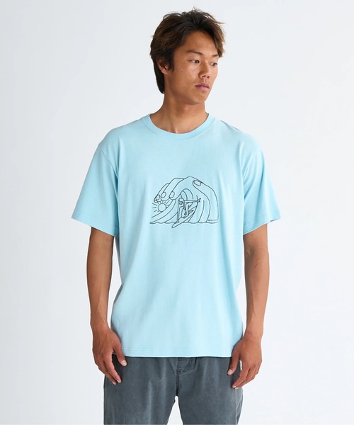 Quiksilver（クイックシルバー）の「FREEDOM SWELL ST /クイックシルバーグラフィック半袖Tシャツ（Tシャツ/カットソー・メンズ・ミント/ホワイト/ブラック/グリーン・MEDIUM/LARGE/SMALL/X-LARGE）」の4枚目の写真