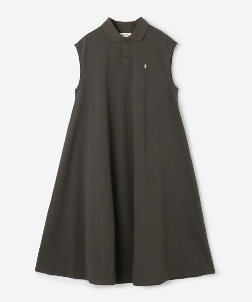 GYMPHLEX（ジムフレックス）の「Gymphlex | ポリエステル鹿の子 ポロ衿スリーブレスワンピース WOMEN（ワンピース・レディース・ダークネイビー/チャコール・14）」の15枚目の写真