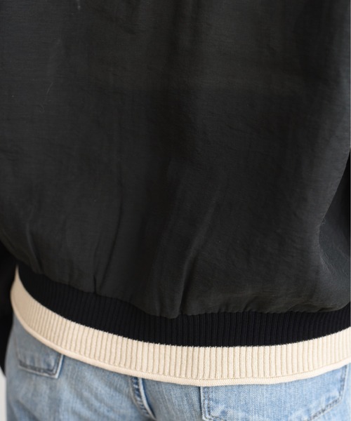 Eimee Law（エイミーロウ）の「布帛MIXメッシュニットブルゾン（ニット/セーター・レディース・ブラック/モカ/アイボリー/ホワイト系/カーキ系/ブラック系・FREE）」の22枚目の写真