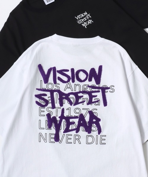 VISION STREET WEAR（ヴィジョンストリートウェア）の「VISION STREET WEAR/ヴィジョンストリートウェア オーバーサイズ フロント/バックプリント ロゴ ワンポイント刺繍 半袖Tシャツ/レディース メンズ（Tシャツ/カットソー・メンズ・ホワイト/ホワイト系その他/ホワイト系その他3/ブラック系その他4/ブラック系その他6/ブラック系その他/ホワイト系その他2/ブラック系その他3/ホワイト系その他4/ブラック系その他5/ブラック/ブラック系その他2/ホワイト系その他5/ホワイト系その他6/ブラック系その他7/ホワイト系その他7・M/L/LL）」の3枚目の写真