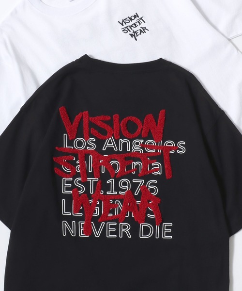VISION STREET WEAR（ヴィジョンストリートウェア）の「VISION STREET WEAR/ヴィジョンストリートウェア オーバーサイズ フロント/バックプリント ロゴ ワンポイント刺繍 半袖Tシャツ/レディース メンズ（Tシャツ/カットソー・メンズ・ホワイト/ホワイト系その他/ホワイト系その他3/ブラック系その他4/ブラック系その他6/ブラック系その他/ホワイト系その他2/ブラック系その他3/ホワイト系その他4/ブラック系その他5/ブラック/ブラック系その他2/ホワイト系その他5/ホワイト系その他6/ブラック系その他7/ホワイト系その他7・M/L/LL）」の10枚目の写真