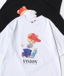 VISION STREET WEAR | VISION STREET WEAR/ヴィジョンストリートウェア オーバーサイズ フロント/バックプリント ロゴ ワンポイント刺繍 半袖Tシャツ/レディース メンズ(Tシャツ/カットソー)