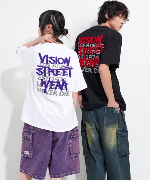 VISION STREET WEAR（ヴィジョンストリートウェア）の「VISION STREET WEAR/ヴィジョンストリートウェア オーバーサイズ フロント/バックプリント ロゴ ワンポイント刺繍 半袖Tシャツ/レディース メンズ（Tシャツ/カットソー・メンズ・ホワイト/ホワイト系その他/ホワイト系その他3/ブラック系その他4/ブラック系その他6/ブラック系その他/ホワイト系その他2/ブラック系その他3/ホワイト系その他4/ブラック系その他5/ブラック/ブラック系その他2/ホワイト系その他5/ホワイト系その他6/ブラック系その他7/ホワイト系その他7・M/L/LL）」の19枚目の写真