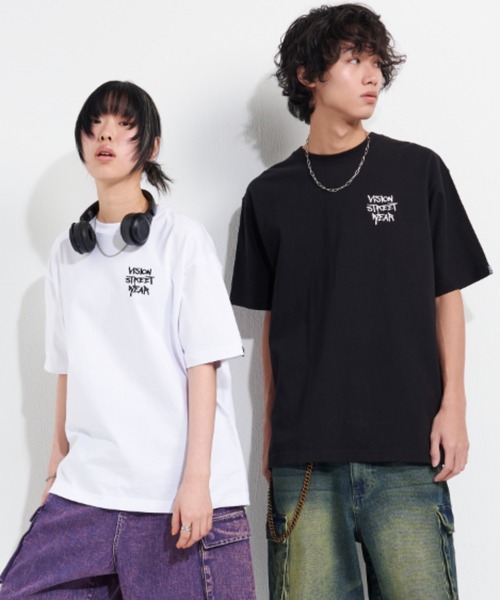 VISION STREET WEAR（ヴィジョンストリートウェア）の「VISION STREET WEAR/ヴィジョンストリートウェア オーバーサイズ フロント/バックプリント ロゴ ワンポイント刺繍 半袖Tシャツ/レディース メンズ（Tシャツ/カットソー・メンズ・ホワイト/ホワイト系その他/ホワイト系その他3/ブラック系その他4/ブラック系その他6/ブラック系その他/ホワイト系その他2/ブラック系その他3/ホワイト系その他4/ブラック系その他5/ブラック/ブラック系その他2/ホワイト系その他5/ホワイト系その他6/ブラック系その他7/ホワイト系その他7・M/L/LL）」の17枚目の写真