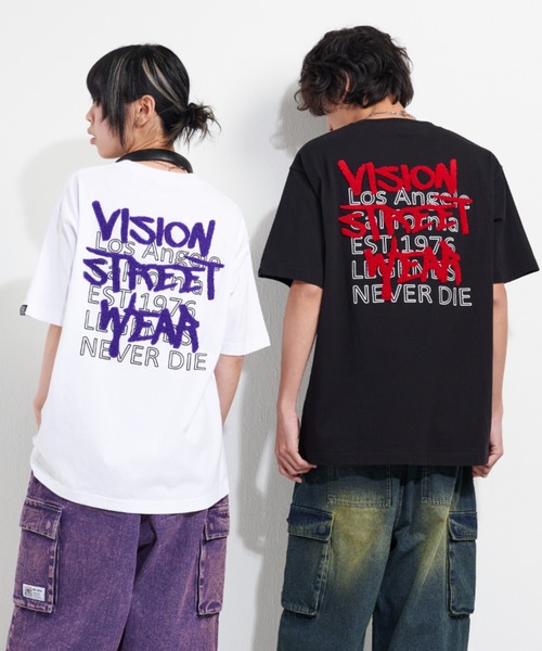 VISION STREET WEAR（ヴィジョンストリートウェア）の「VISION STREET WEAR/ヴィジョンストリートウェア オーバーサイズ フロント/バックプリント ロゴ ワンポイント刺繍 半袖Tシャツ/レディース メンズ（Tシャツ/カットソー・メンズ・ホワイト/ホワイト系その他/ホワイト系その他3/ブラック系その他4/ブラック系その他6/ブラック系その他/ホワイト系その他2/ブラック系その他3/ホワイト系その他4/ブラック系その他5/ブラック/ブラック系その他2/ホワイト系その他5/ホワイト系その他6/ブラック系その他7/ホワイト系その他7・M/L/LL）」の18枚目の写真