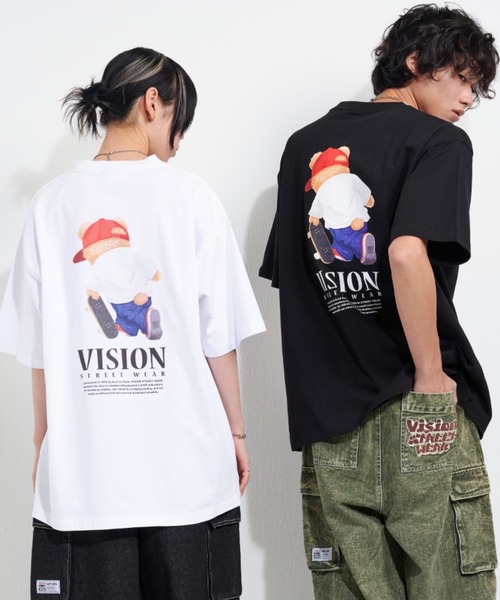 VISION STREET WEAR（ヴィジョンストリートウェア）の「VISION STREET WEAR/ヴィジョンストリートウェア オーバーサイズ フロント/バックプリント ロゴ ワンポイント刺繍 半袖Tシャツ/レディース メンズ（Tシャツ/カットソー・メンズ・ホワイト/ホワイト系その他/ホワイト系その他3/ブラック系その他4/ブラック系その他6/ブラック系その他/ホワイト系その他2/ブラック系その他3/ホワイト系その他4/ブラック系その他5/ブラック/ブラック系その他2/ホワイト系その他5/ホワイト系その他6/ブラック系その他7/ホワイト系その他7・M/L/LL）」の22枚目の写真