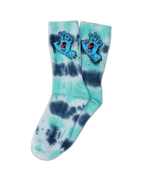 SANTA CRUZ(サンタクルーズ)の「SANTACRUZ/サンタクルーズ ソックス SCREAMING HAND タイダイ SOCK 502256982(ソックス/靴下・メンズ・ブルー/レッド・FREE)」の2枚目の写真