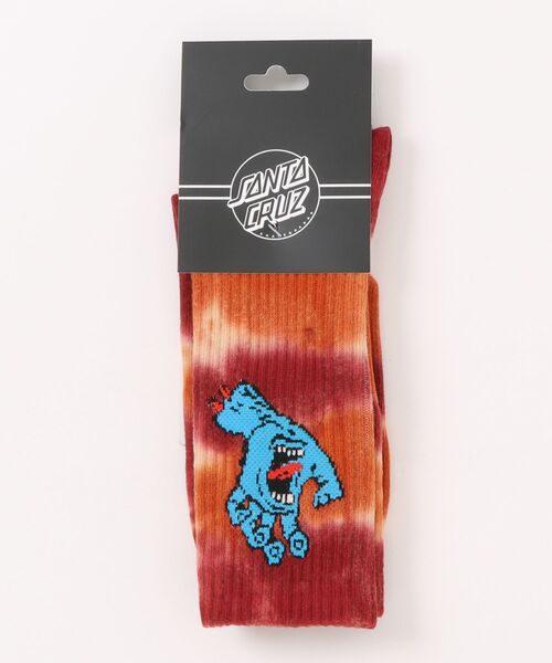 SANTA CRUZ(サンタクルーズ)の「SANTACRUZ/サンタクルーズ ソックス SCREAMING HAND タイダイ SOCK 502256982(ソックス/靴下・メンズ・ブルー/レッド・FREE)」の3枚目の写真