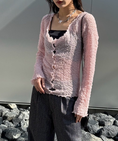 HONEY MI HONEY（ハニーミーハニー）の「sheer swell boat cardigan