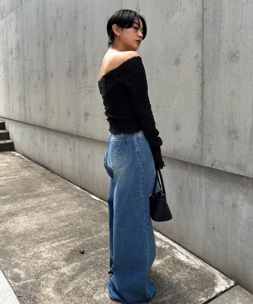 HONEY MI HONEY(ハニーミーハニー)の「sheer swell boat cardigan(カーディガン/ボレロ・レディース・オフホワイト/ピンク/ブラック・FREE)」の12枚目の写真