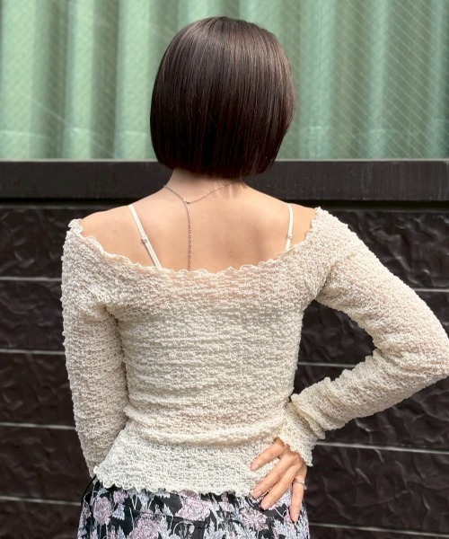 HONEY MI HONEY（ハニーミーハニー）の「sheer swell boat cardigan