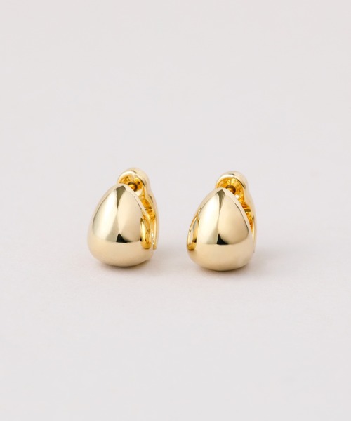 CALIN STANDARD(カリンスタンダード)の「◆金属アレルギー対応◆◆made in japan◆【片手でスムースワンタッチ】オーバルドロップ ミニスムースピアス(ピアス(両耳用)・レディース・ゴールド/ピンクゴールド/シルバー・FREE)」の2枚目の写真