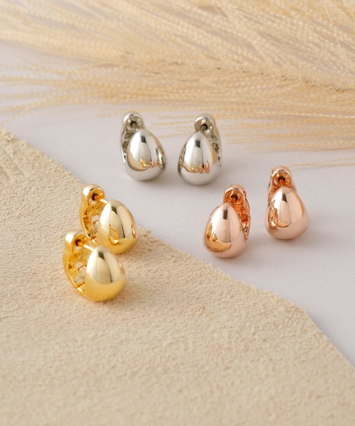 CALIN STANDARD(カリンスタンダード)の「◆金属アレルギー対応◆◆made in japan◆【片手でスムースワンタッチ】オーバルドロップ ミニスムースピアス(ピアス(両耳用)・レディース・ゴールド/ピンクゴールド/シルバー・FREE)」の5枚目の写真