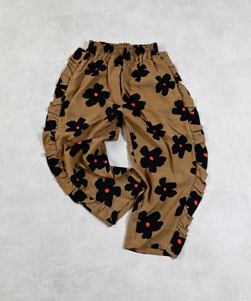 MARKEY'S（マーキーズ）の「総柄サイドフリルパンツ（その他パンツ・キッズ・ベージュ/ライトグリーン・90/100/110/120/130/140/150）」の2枚目の写真