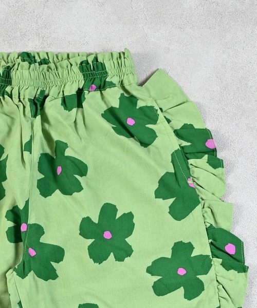 MARKEY'S（マーキーズ）の「総柄サイドフリルパンツ（その他パンツ・キッズ・ベージュ/ライトグリーン・90/100/110/120/130/140/150）」の5枚目の写真