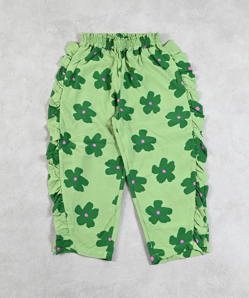 MARKEY'S（マーキーズ）の「総柄サイドフリルパンツ（その他パンツ・キッズ・ベージュ/ライトグリーン・90/100/110/120/130/140/150）」の3枚目の写真