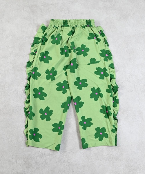 MARKEY'S（マーキーズ）の「総柄サイドフリルパンツ（その他パンツ・キッズ・ベージュ/ライトグリーン・90/100/110/120/130/140/150）」の4枚目の写真