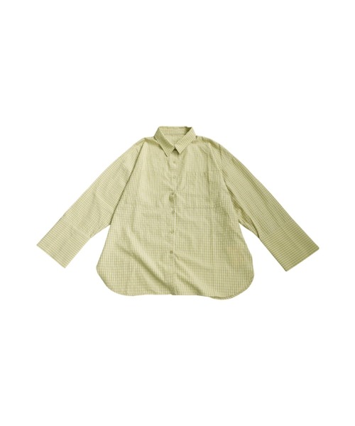 antiqua(アンティカ)の「ビッグカフスチェックシャツ(シャツ/ブラウス・レディース・ブラック/グリーン・ONESIZE)」の13枚目の写真