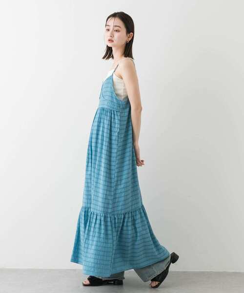 SENSE OF PLACE by URBAN RESEARCH（センスオブプレイスバイアーバンリサーチ）の「チェックジャガードキャミワンピース（ワンピース・レディース・アイボリー/ブラック/ブルー・S/ONE）」の8枚目の写真