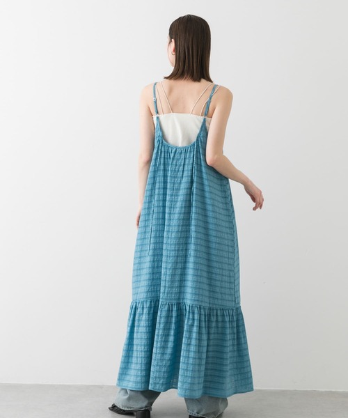SENSE OF PLACE by URBAN RESEARCH（センスオブプレイスバイアーバンリサーチ）の「チェックジャガードキャミワンピース（ワンピース・レディース・アイボリー/ブラック/ブルー・S/ONE）」の9枚目の写真