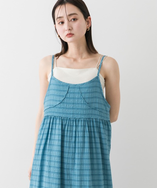 SENSE OF PLACE by URBAN RESEARCH（センスオブプレイスバイアーバンリサーチ）の「チェックジャガードキャミワンピース（ワンピース・レディース・アイボリー/ブラック/ブルー・S/ONE）」の11枚目の写真