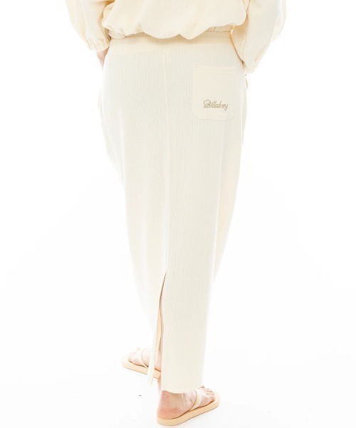 BILLABONG(ビラボン)の「BILLABONG レディース 【CHILLWEAR】 JACQUARD RIB LONG SKIRT スカート 【2025年春夏モデル】/ビラボンウエストゴムドローコード付きスリットロングスカート(スカート・レディース・ブラック/アイボリー/オレンジ系その他・MEDIUM)」の4枚目の写真
