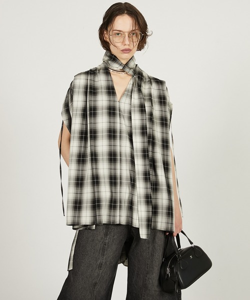 PRANK PROJECT(プランクプロジェクト)の「スカーフネックブラウス / Scarf Neck Blouse(シャツ/ブラウス・レディース・マルチ/ブラック・FREE)」の6枚目の写真